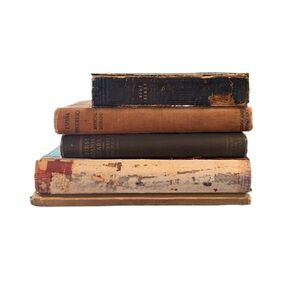 Antique and Vintage Book Lot Library Staging Decor Spanish California Religious